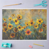 黒い目のスーザンフラワー印象派のデコパージュ 薄葉紙 (クラフト)