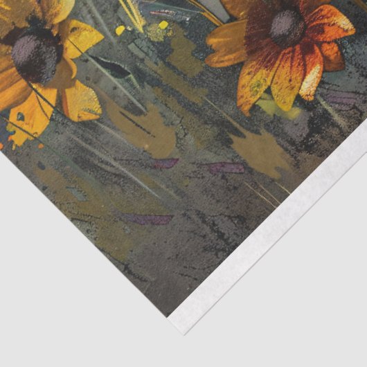 黒い目のスーザンフラワー印象派のデコパージュ 薄葉紙 (詳細)