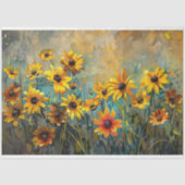 黒い目のスーザンフラワー印象派のデコパージュ 薄葉紙 (正面)