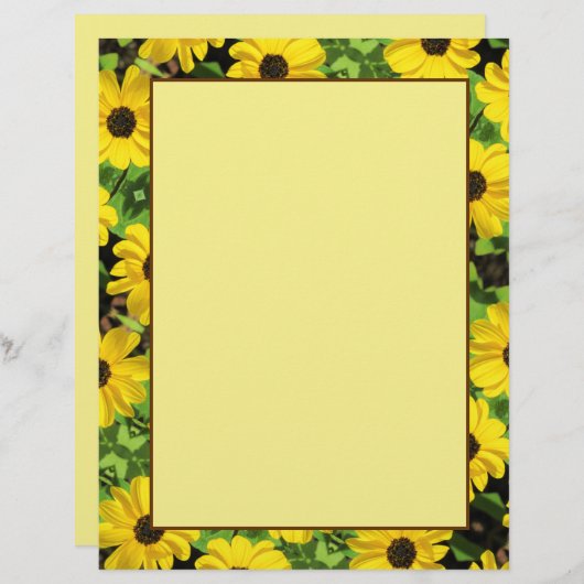 黒い目のスーザンフローラ8.5 x 11固定 (正面/裏面)