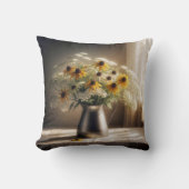 黒い目のスーザンブーケオンレース クッション (正面)