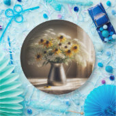 黒い目のスーザンブーケオンレース ペーパープレート (パーティー)