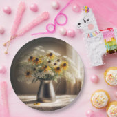 黒い目のスーザンブーケオンレース ペーパープレート (パーティー)