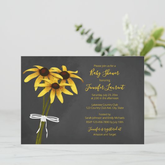 黒い目のスーザン山花の赤ちゃんシャワーの束 招待状 (スタンド正面)