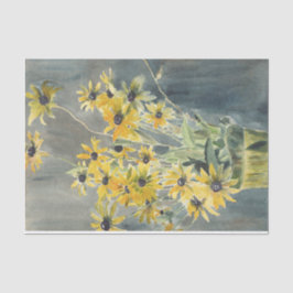 黒い目のスーザン花瓶の水色 薄葉紙