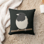 黒い目のユンコの鳥アート クッション (ブランケット)