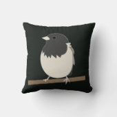 黒い目のユンコの鳥アート クッション (裏面)