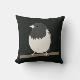 黒い目のユンコの鳥アート クッション