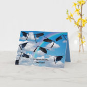 黒い目盛りキャップと虹 カード (黄色い花)