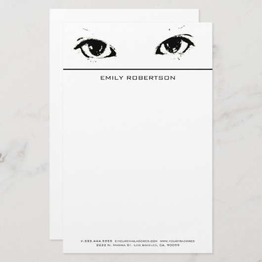 黒い目 便箋 (正面/裏面)