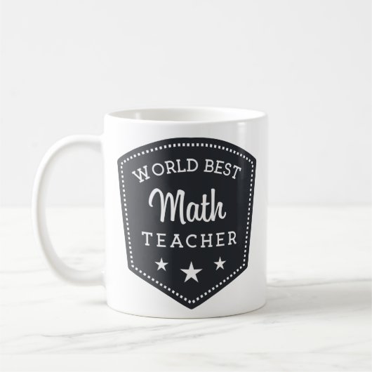黒い盾のヴィンテージの世界の最も最高のな数学の教師 コーヒーマグカップ (左)