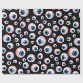 黒い眼球パターン ラッピングペーパー (フラット)