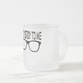 黒い眼鏡でオタクとギークする フロストグラスマグカップ (正面右)