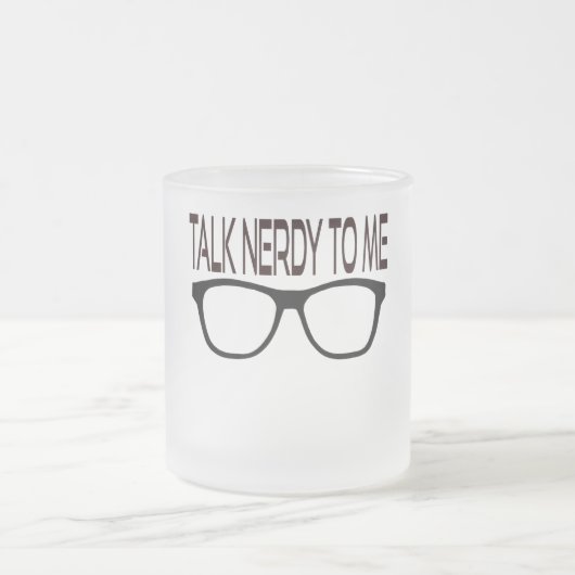 黒い眼鏡でオタクとギークする フロストグラスマグカップ (中央)