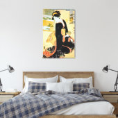 黒い着物の女,豊国黒着物の女性，豊国，浮世姫 –  キャンバスプリント (インサイチュ (寝室))