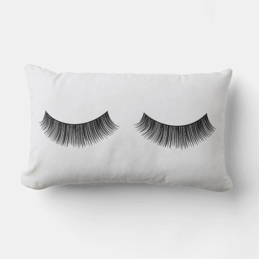 黒い睫毛を白に ランバークッション (正面)
