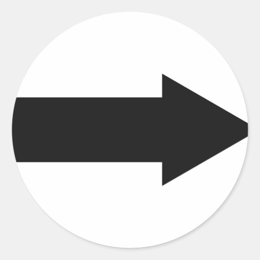 黒い矢印の右アイコン ラウンドシール (正面)