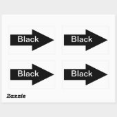 黒い矢印の標識シール 長方形シール (シート)