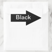 黒い矢印の標識シール 長方形シール (バッグ)