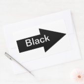 黒い矢印の標識シール 長方形シール (封筒)