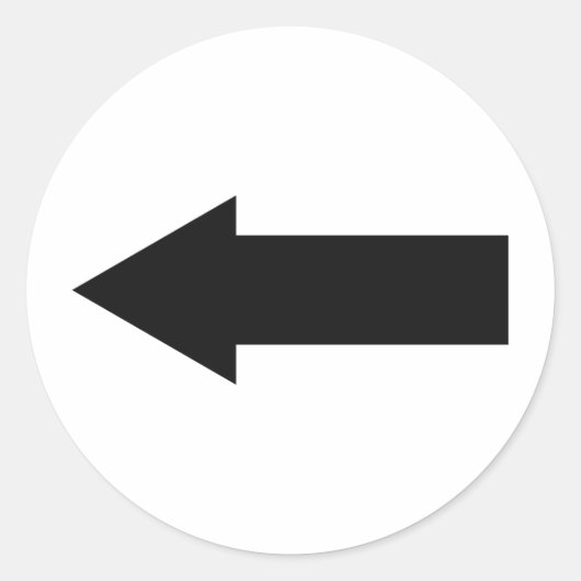 黒い矢印の離れアイコン ラウンドシール (正面)