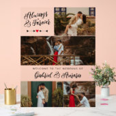 黒い矢印フォトコラージュいつも永遠に歓迎 アクリルサイン (ウェディング)