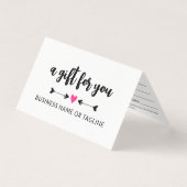 黒い矢印ホットピンクハートかわいいギフト証明書 (正面)