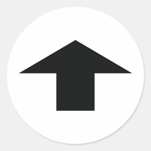 黒い矢印 ラウンドシール (正面)