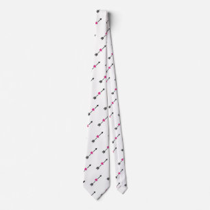 黒い矢印(明るい赤紫色ハートネックタイ付) ネクタイ