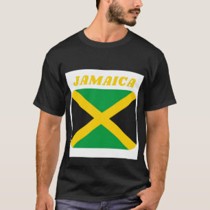 黒い短袖ジャマイカ国旗Tシャツ Tシャツ