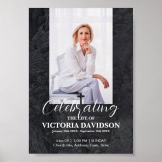 黒い石のFacebook葬儀告知投稿 ポスター