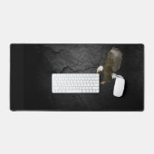 黒い石板の岩とハゲのワシ デスクマット (キーボード&マウス)