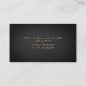 黒い石板の贅沢でシックな金ゴールドの蝶 名刺 (裏面)