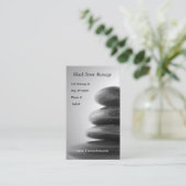 黒い石造りのマッサージ 名刺 (スタンド正面)