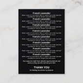 黒い石鹸の香りの材料リストのロゴ 名刺 (裏面)