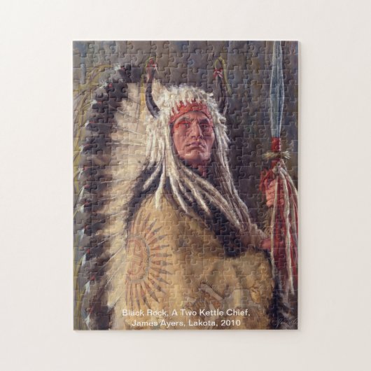 黒い石、ネイティブアメリカンのパズル ジグソーパズル (縦)
