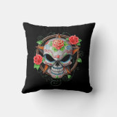 黒い砂糖のスカルの星 クッション (裏面)