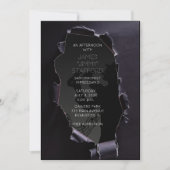 黒い破れた紙のサックス奏者コンサート招待 招待状 (正面)