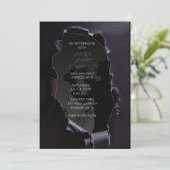 黒い破れた紙のサックス奏者コンサート招待 招待状 (スタンド正面)