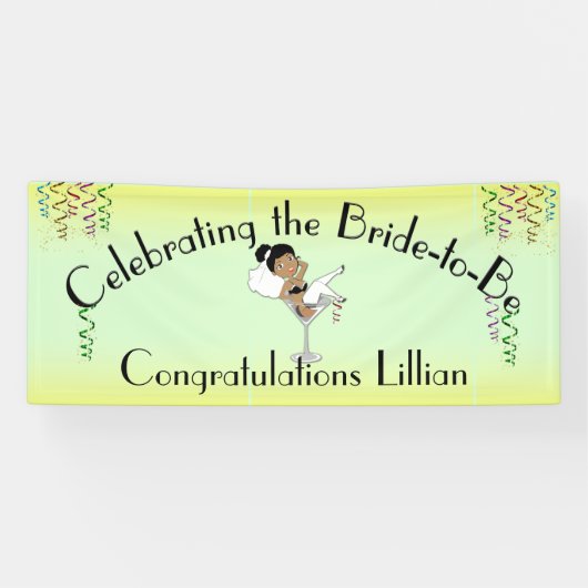 黒い祝花嫁がシャワー/パーティー 横断幕 (横)