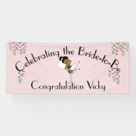 黒い祝花嫁がシャワー/パーティー 横断幕