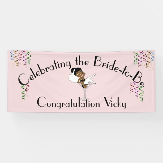 黒い祝花嫁がシャワー/パーティー 横断幕 (横)