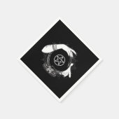 黒い神秘の占い師　神秘的な水晶玉 スタンダードカクテルナプキン (角)