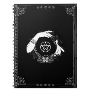 黒い神秘の占い師 神秘的な水晶玉 ノートブック