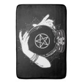 黒い神秘的な占い師の神秘的なクリスタルボール バスマット (正面縦)