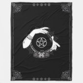 黒い神秘的な占い師の神秘的なクリスタルボール フリースブランケット (正面)