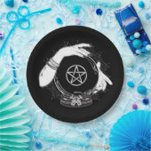 黒い神秘的な占い師の神秘的なクリスタルボール ペーパープレート (パーティー)