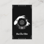 黒い神秘的な占い師の神秘的なクリスタルボール 名刺 (正面)
