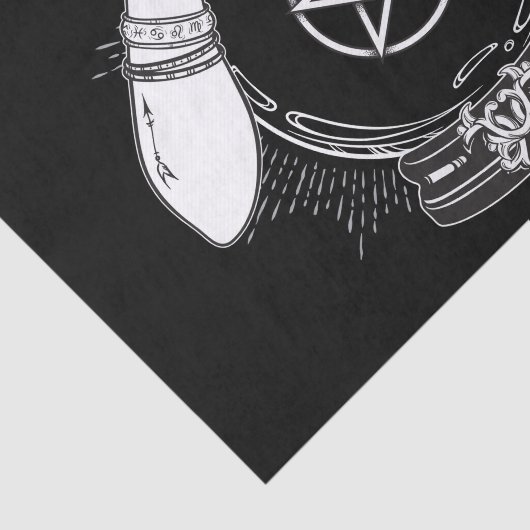 黒い神秘的な占い師の神秘的なクリスタルボール 薄葉紙 (詳細)