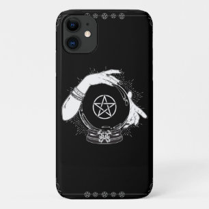 黒い神秘的な占い師の神秘的なクリスタルボール iPhone 11 ケース